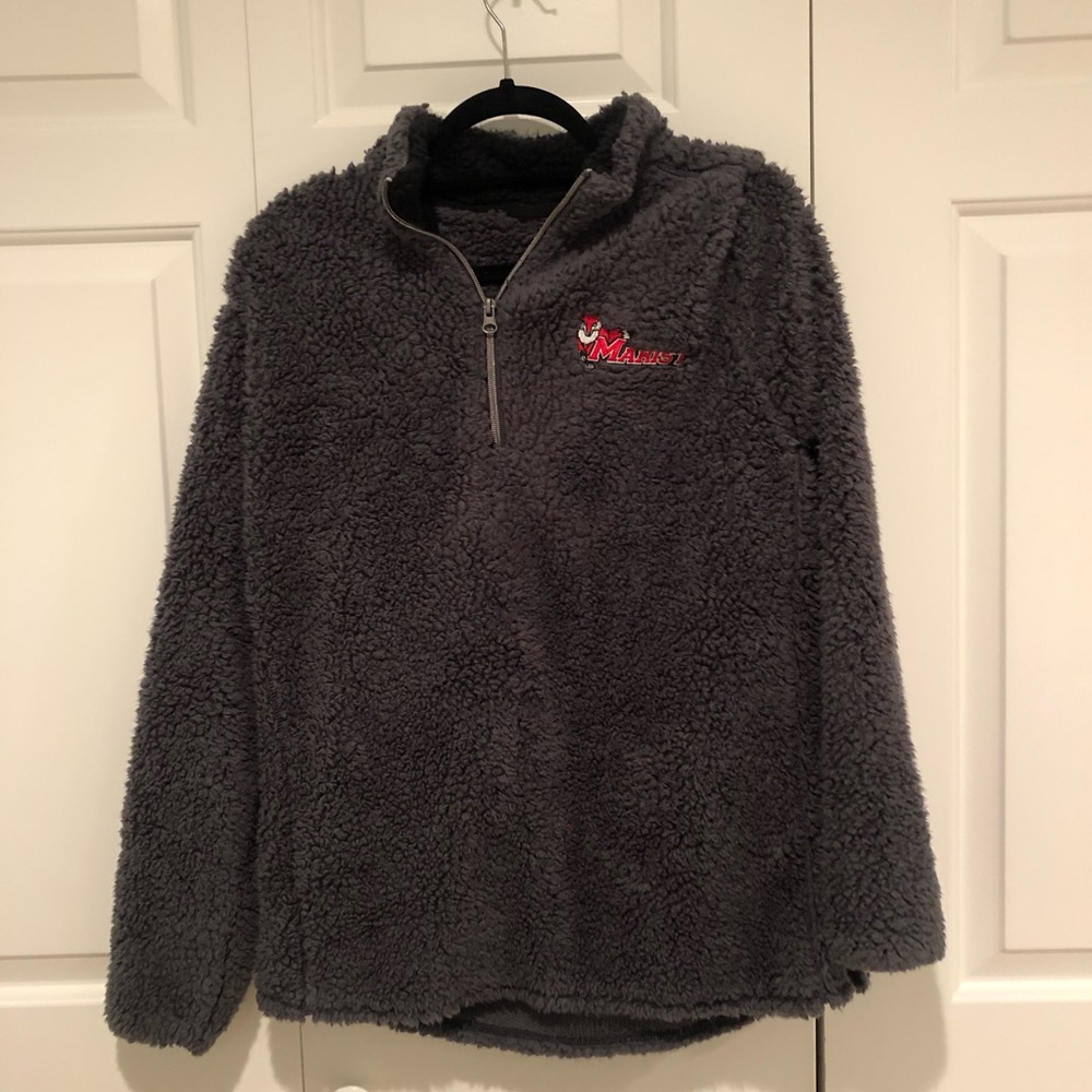 Marist Sweatshirt Fuzzy Pullover Quarter Zip